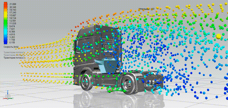 CFD анализ задней крышки кабины грузовика показывает, что крышка отлично интегрирована в существующий корпус и положительно влияет на сохранение аэродинамических свойств корпуса